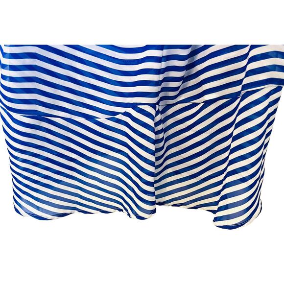 NO BOUNDARIES SWIMWEAR COVER-UP, WOMENS, 1X(17), BLUE & WHITE HORIZONTAL STRIPES - Picture 7 of 10